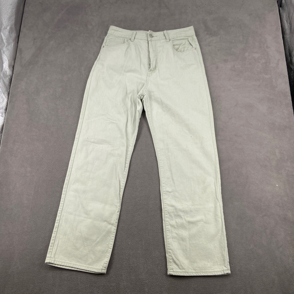 S.O.N.G. 90s Boyfriend Jeans Sage Green High Rise Straight Leg Denim 13/31